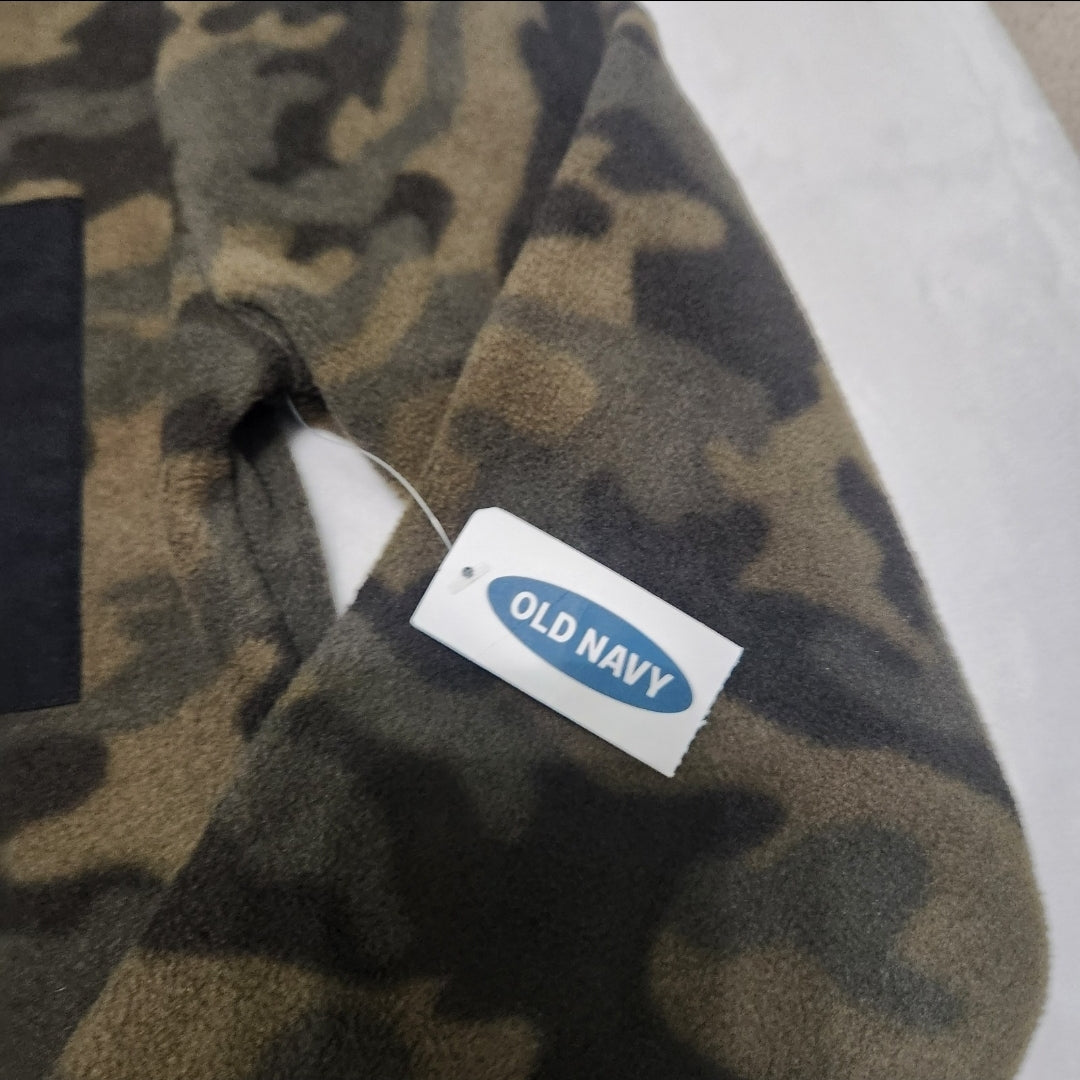 REDUCED #142 NWT Old Navy Sz 14/16 Green Camo Zip Up Fleece