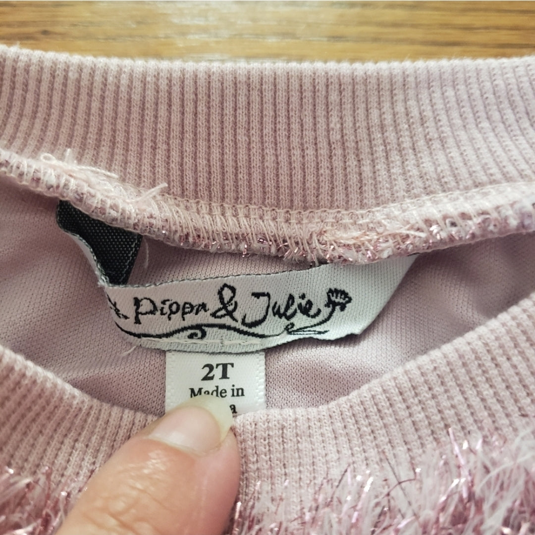 REDUCED #142 NWT Pippa & Julie 2T Faux Fur Sweatshirt Leggings