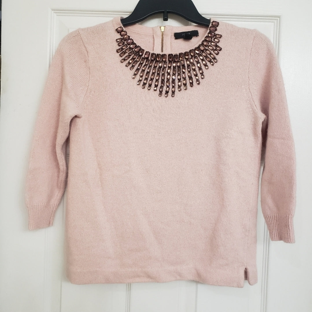 REDUCED #142 J. Crew Women's XS Jeweled-Starburst Dusty Quartz Sweater