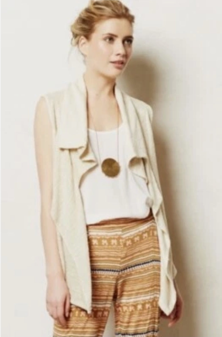 REDUCED #142 Anthropologie Puella XS Open Front Flyaway Cardigan Vest