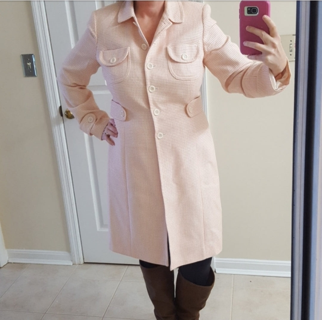 #142 Ann Taylor Loft Sz 6-8 Tweed Style Trench Coat