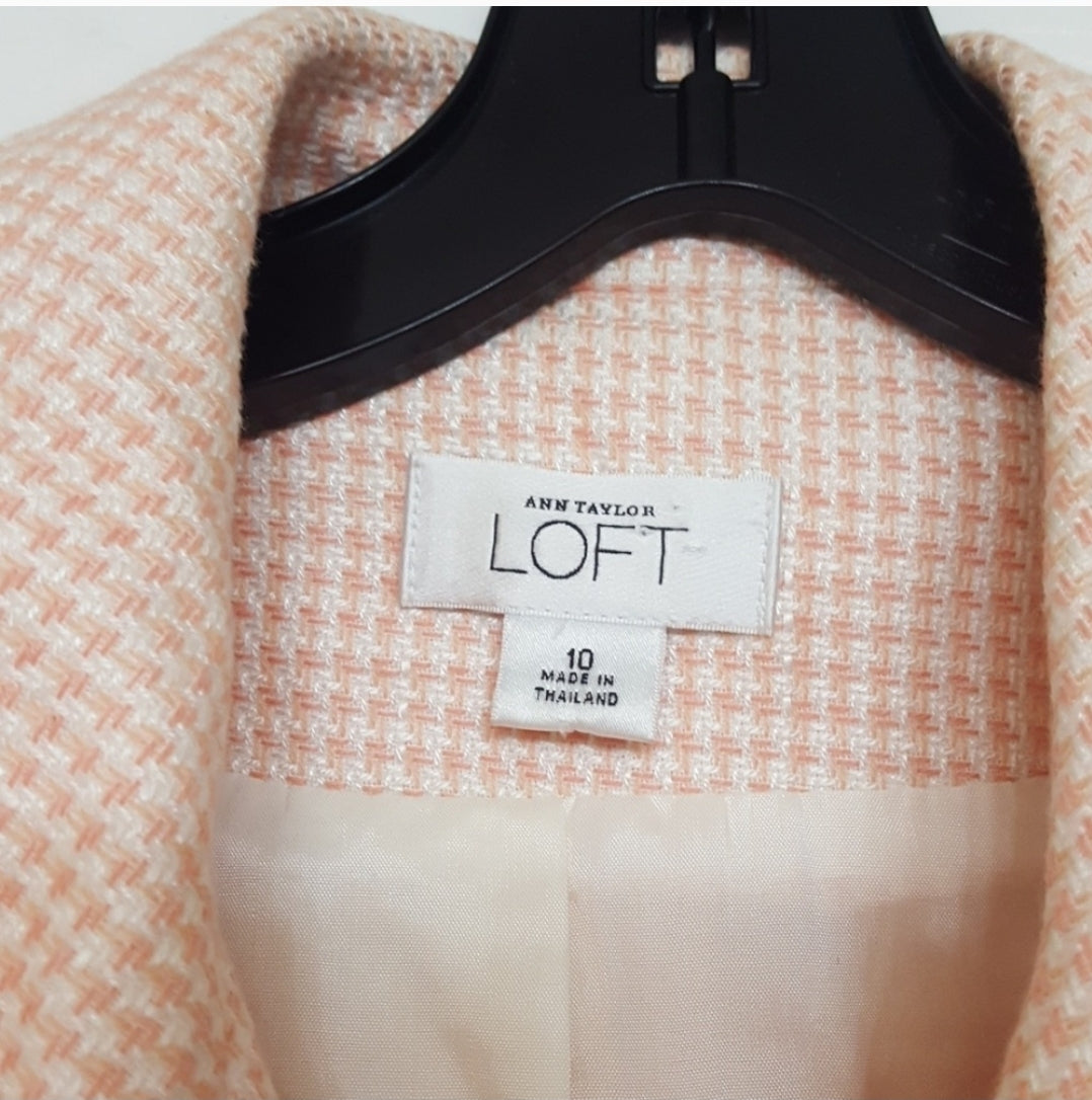 #142 Ann Taylor Loft Sz 6-8 Tweed Style Trench Coat
