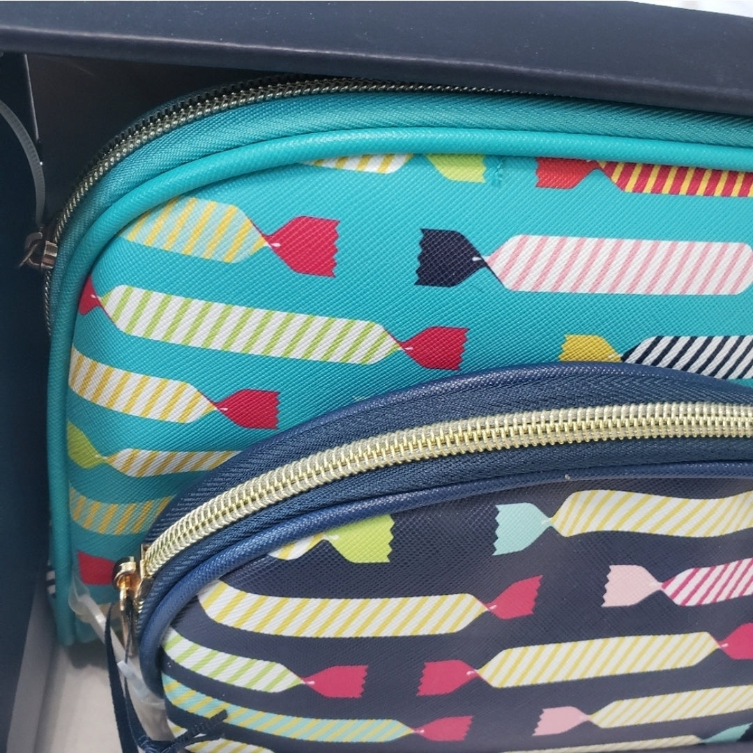 #142 NWT Clementine and Jane Candy Travel Cosmetic Bag Set of 2