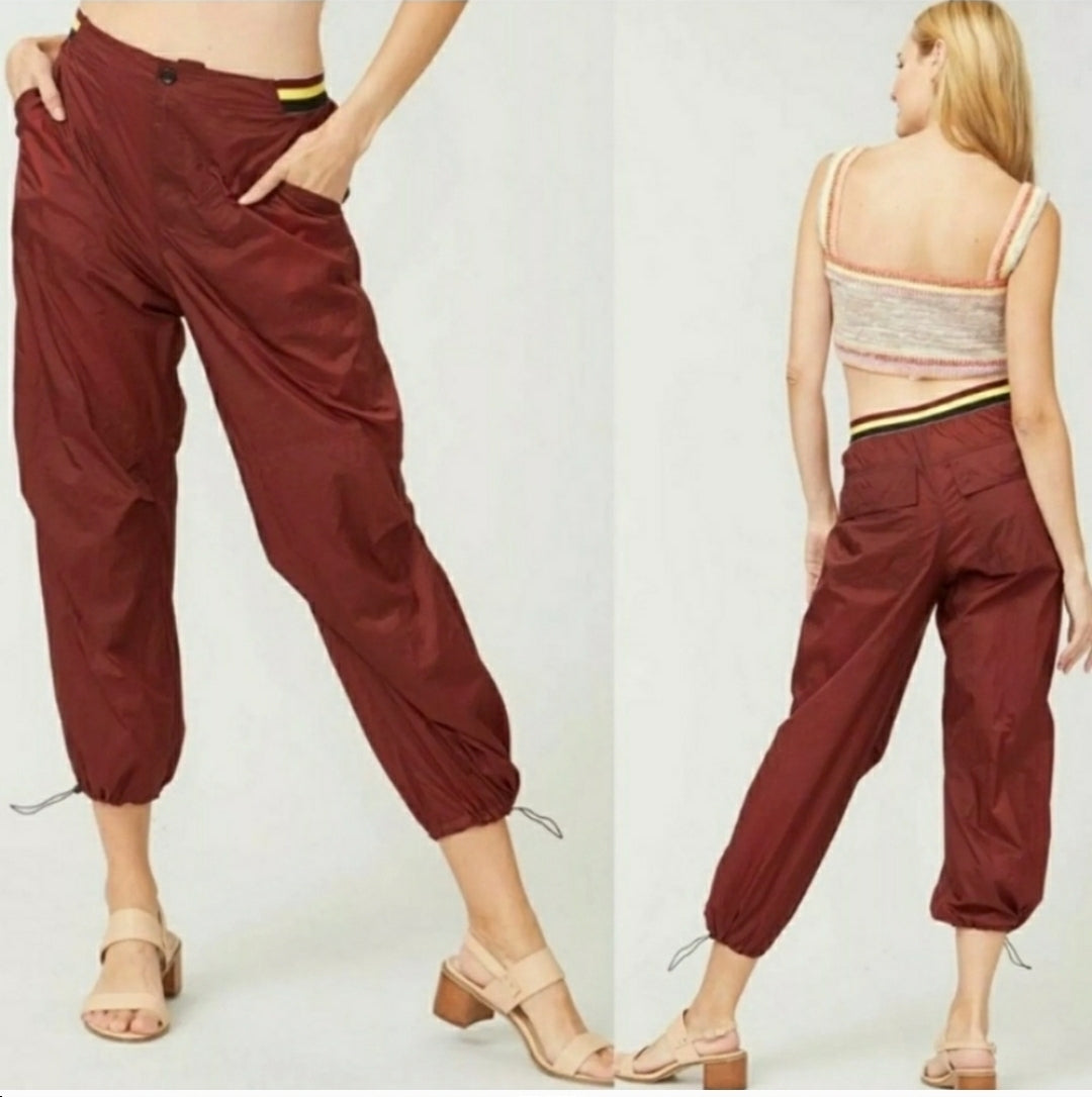 REDUCED #142 NWT Free People Small Mahogoney Ripple Sport Pants