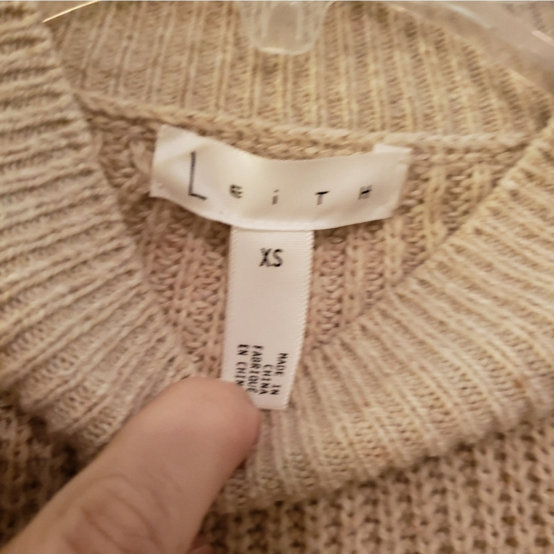 #142 Leith Sz XS Balloon Sleeve Mock Turtleneck Sweater