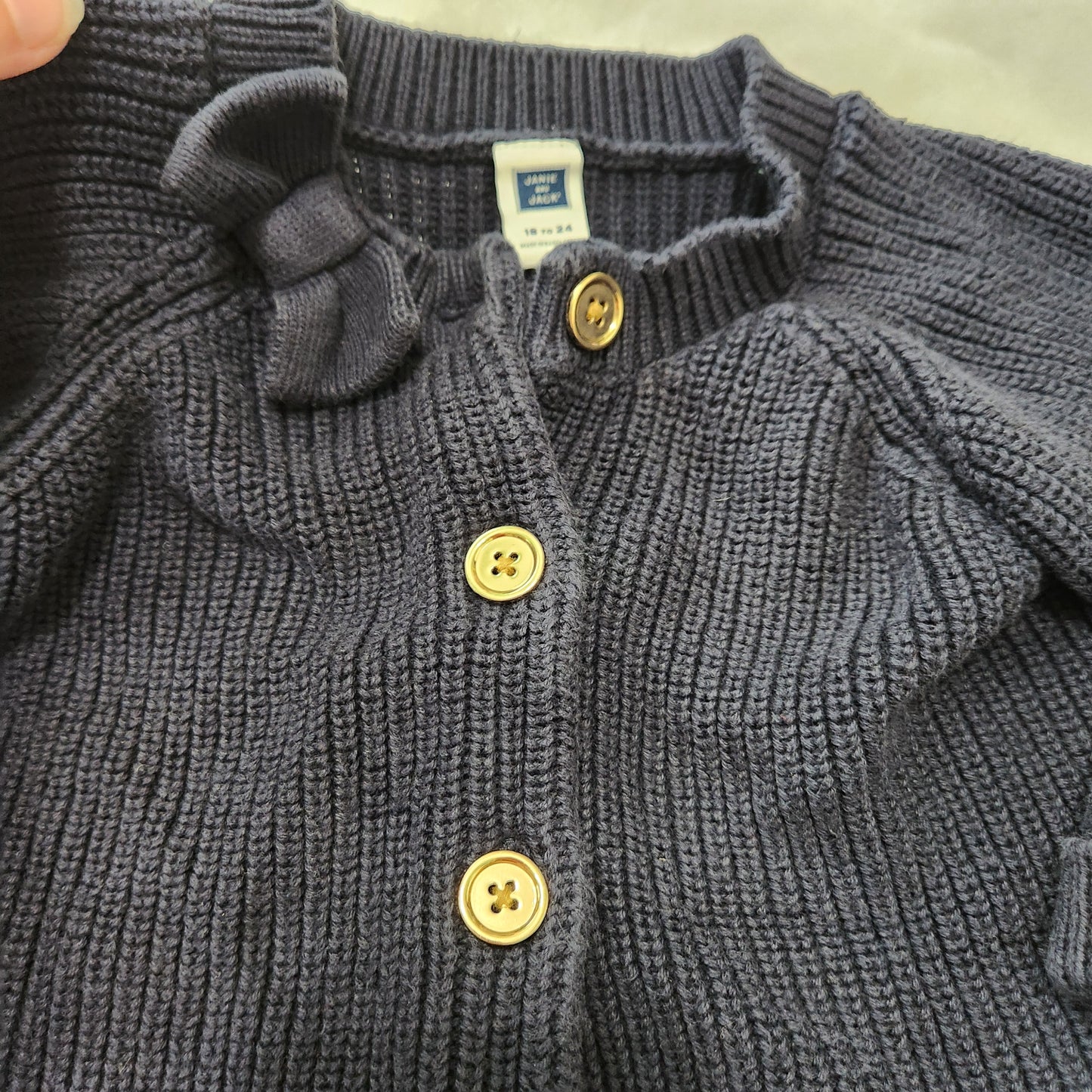 #142 Janie and Jack 18-24 Mths Navy Cardigan Sweater