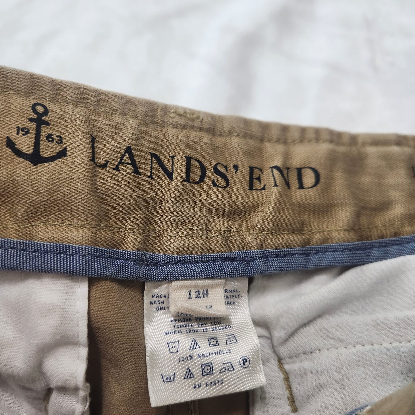 REDUCED #142 Lands End Uniform Boys 12 H Khaki Chino Pants