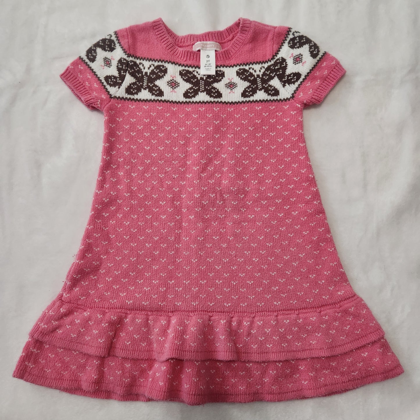 #142 Old Navy 2T Butterfly Sweater Dress