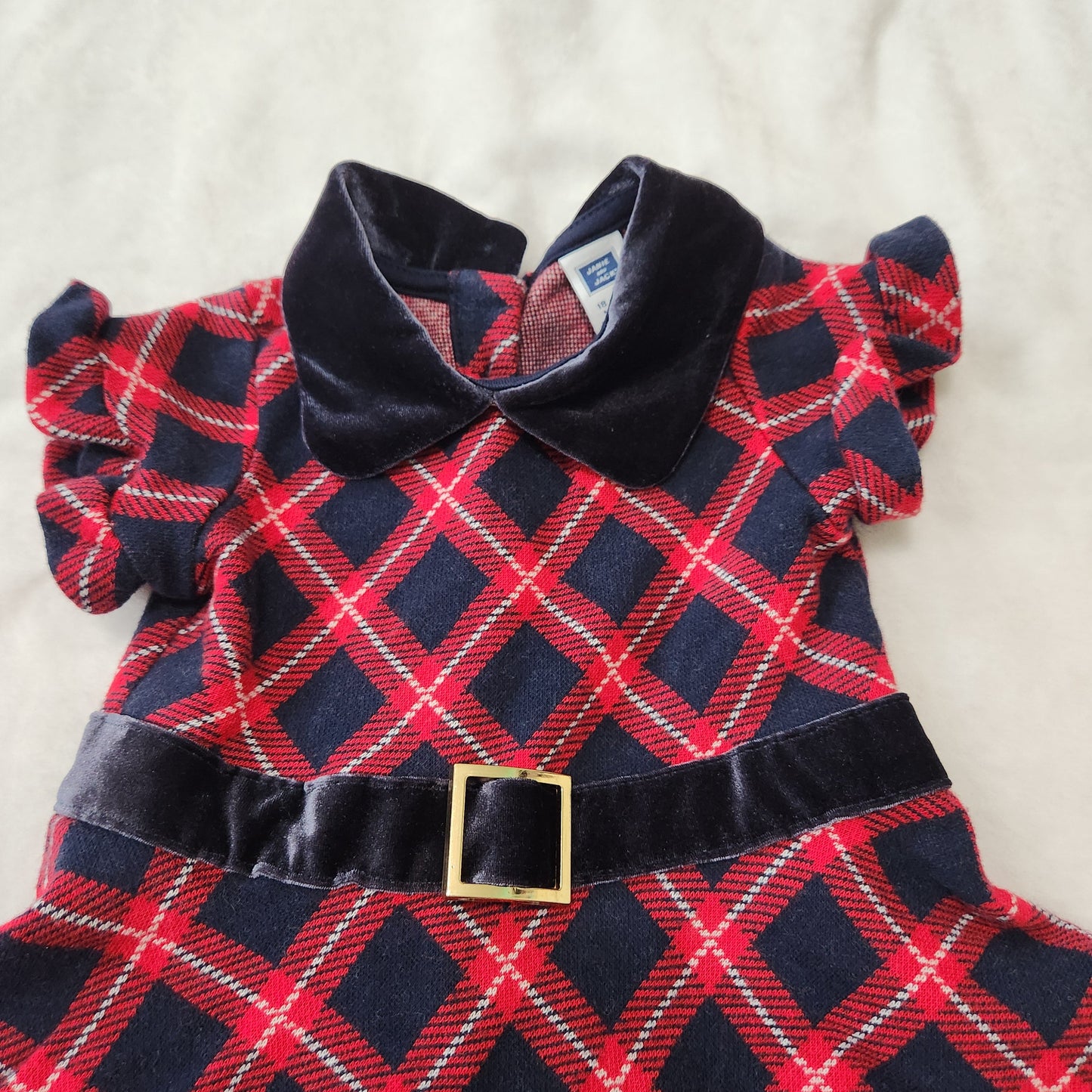 REDUCED #142 Janie and Jack 18-24 Mths Crimson Plaid Dress