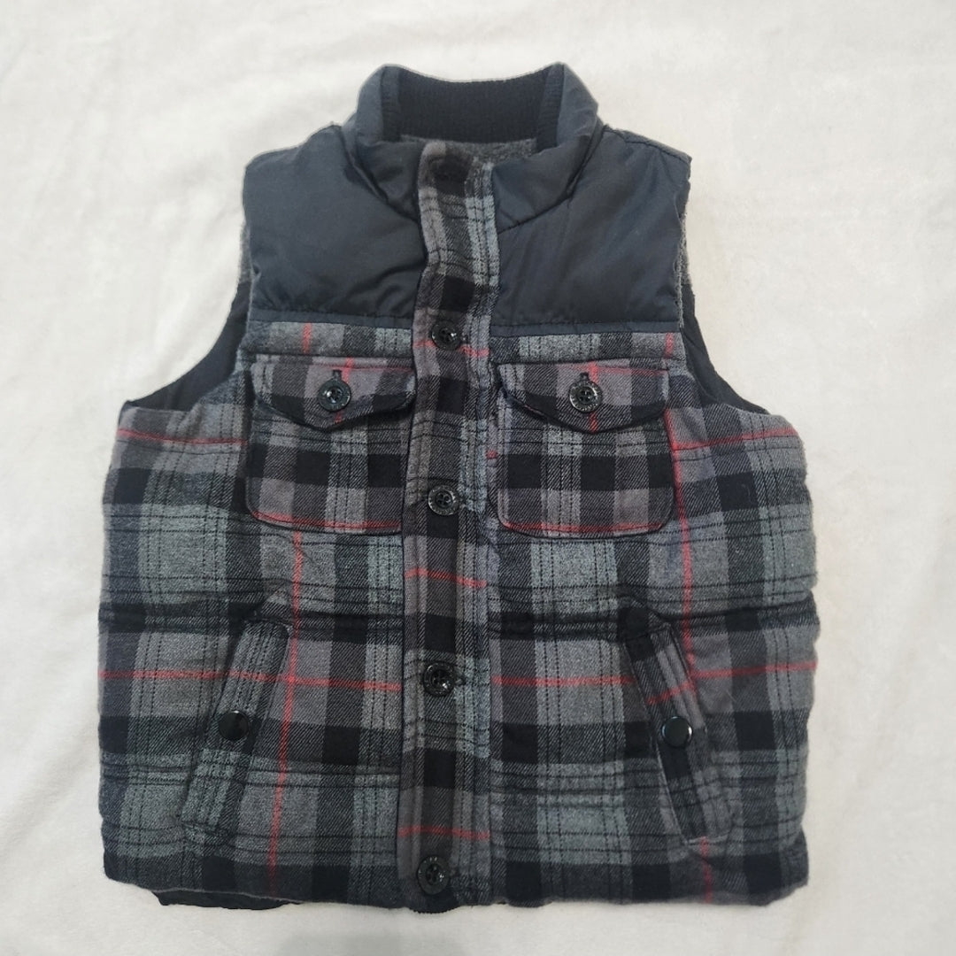 REDUCED #142 Baby Gap 3T Flannel Front Plaid Puffer Vest