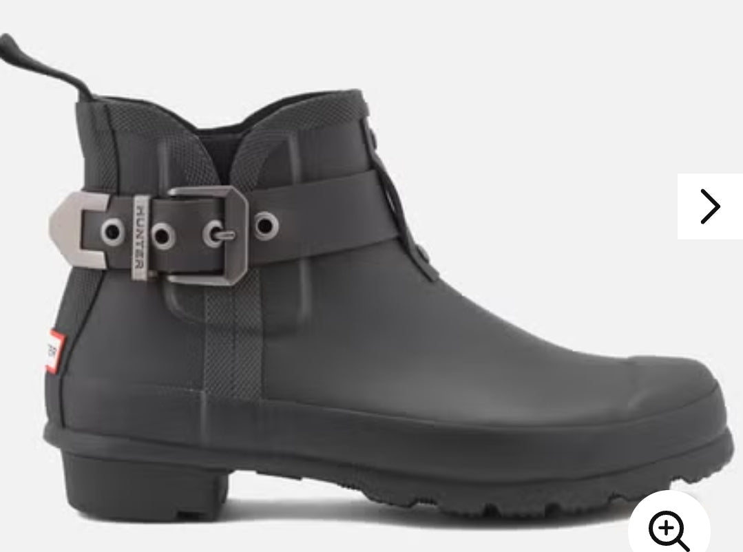 REDUCED! #142 Hunter Womens Sz 7 Original Mercury Chelsea Ankle Boots Black Rubber