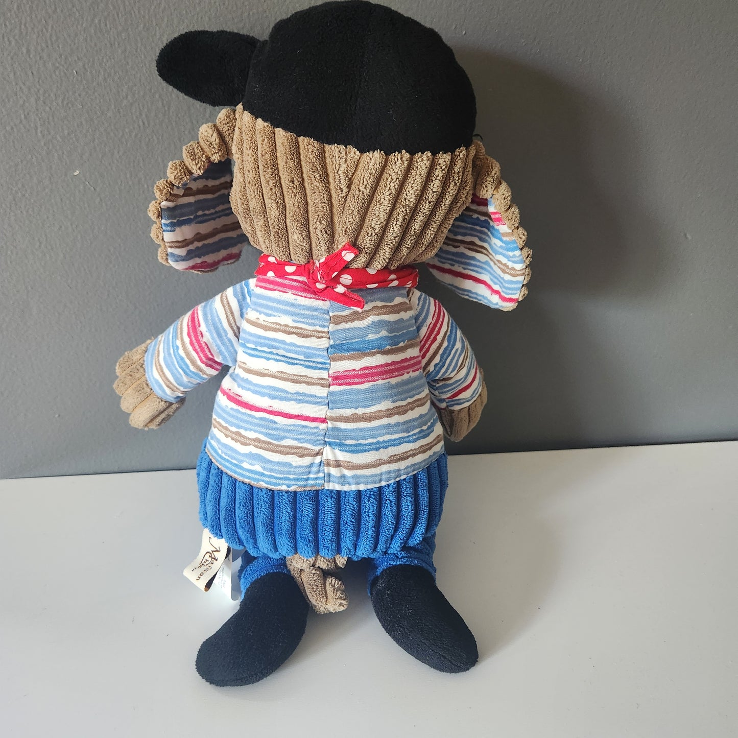 #104 Maison Chic Patch The Pirate Dog Corduroy Red Bandana Plush