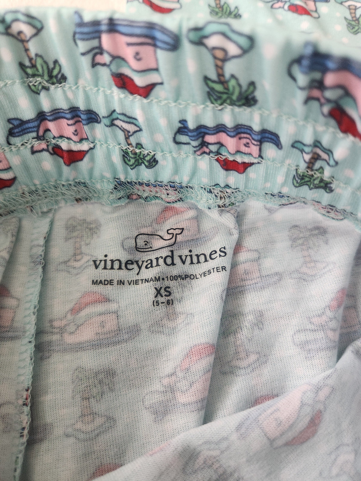 #167 NWT Vineyard Vines 5-6 Christmas Whale & Palm Pajama Bottoms