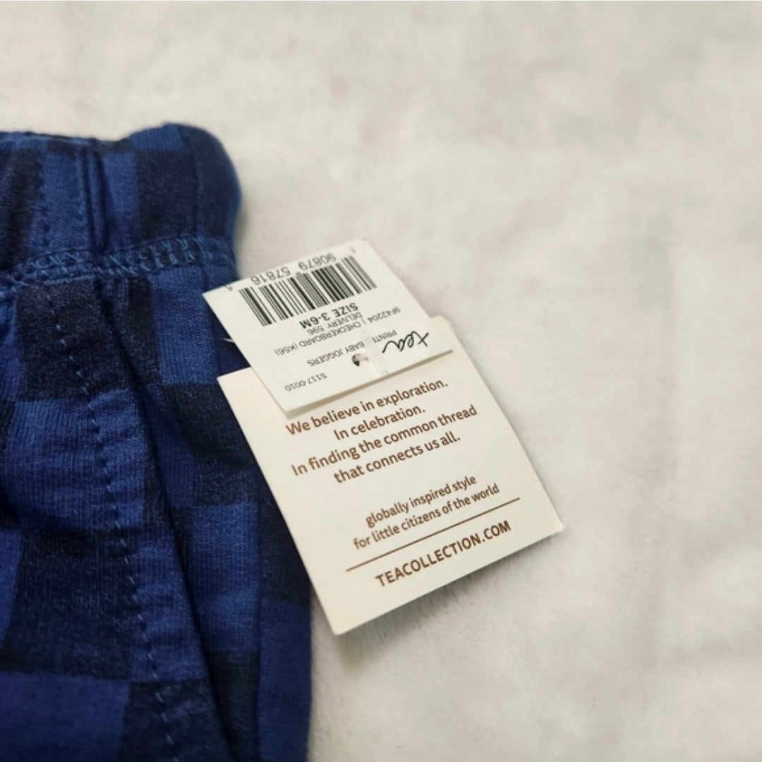 #167 NWT Tea Collection 3-6 Months Printed Checkerboard Baby Zip Hoodie