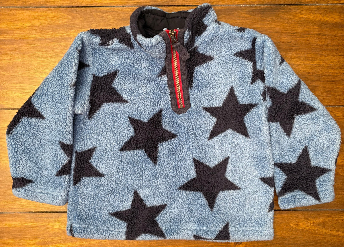 #197 Hanna Andersson Boys Size 3 (90) Blue Star Quarter Zip Fleece