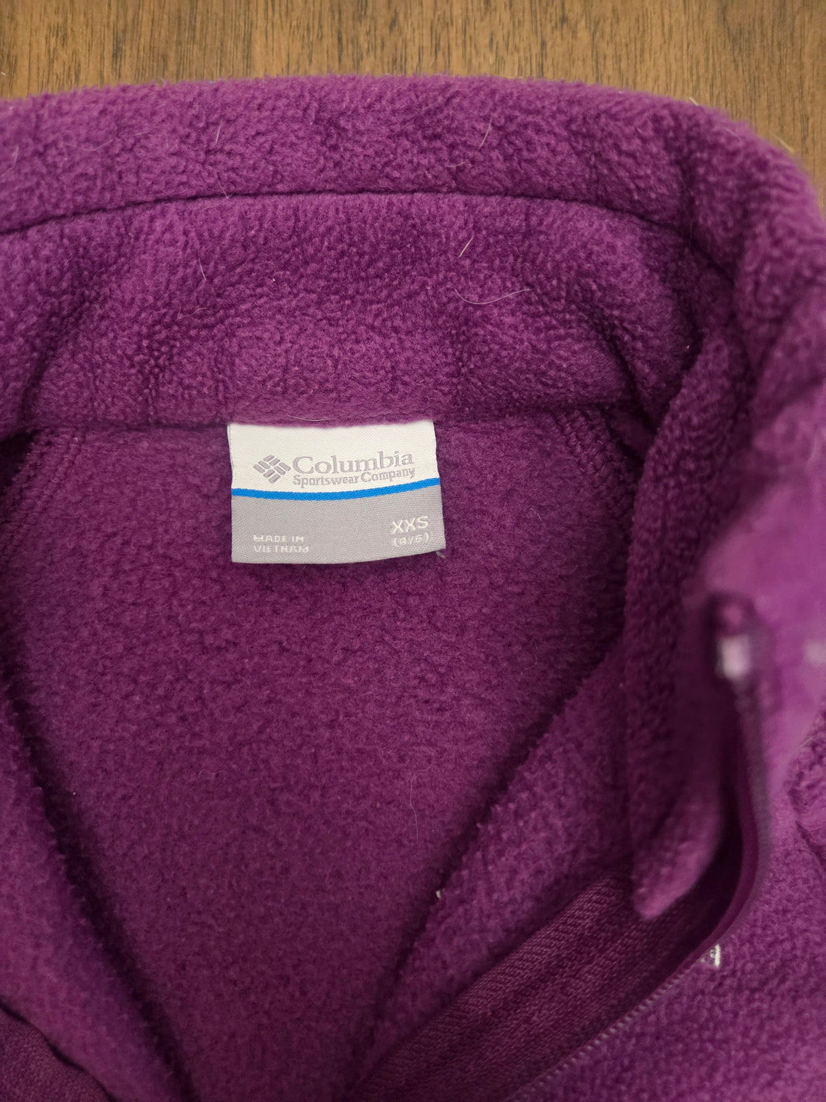 Seller 188 girls purple columbia zip up size 4/5