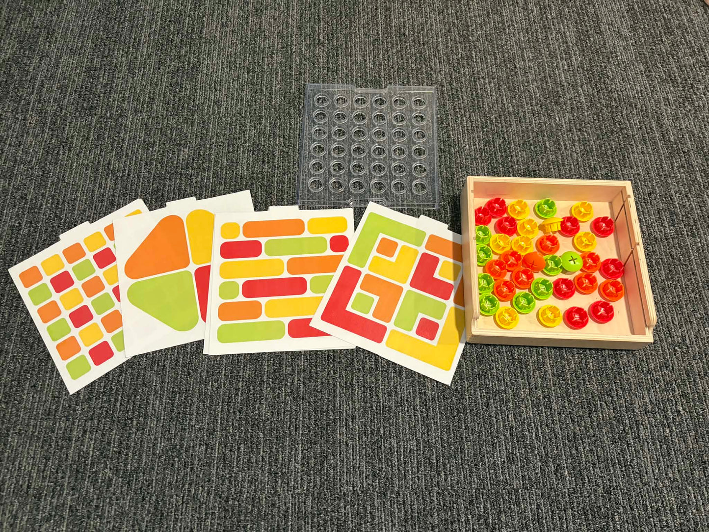 #196 Lovevery Button Board with Etsy Laminated Cards