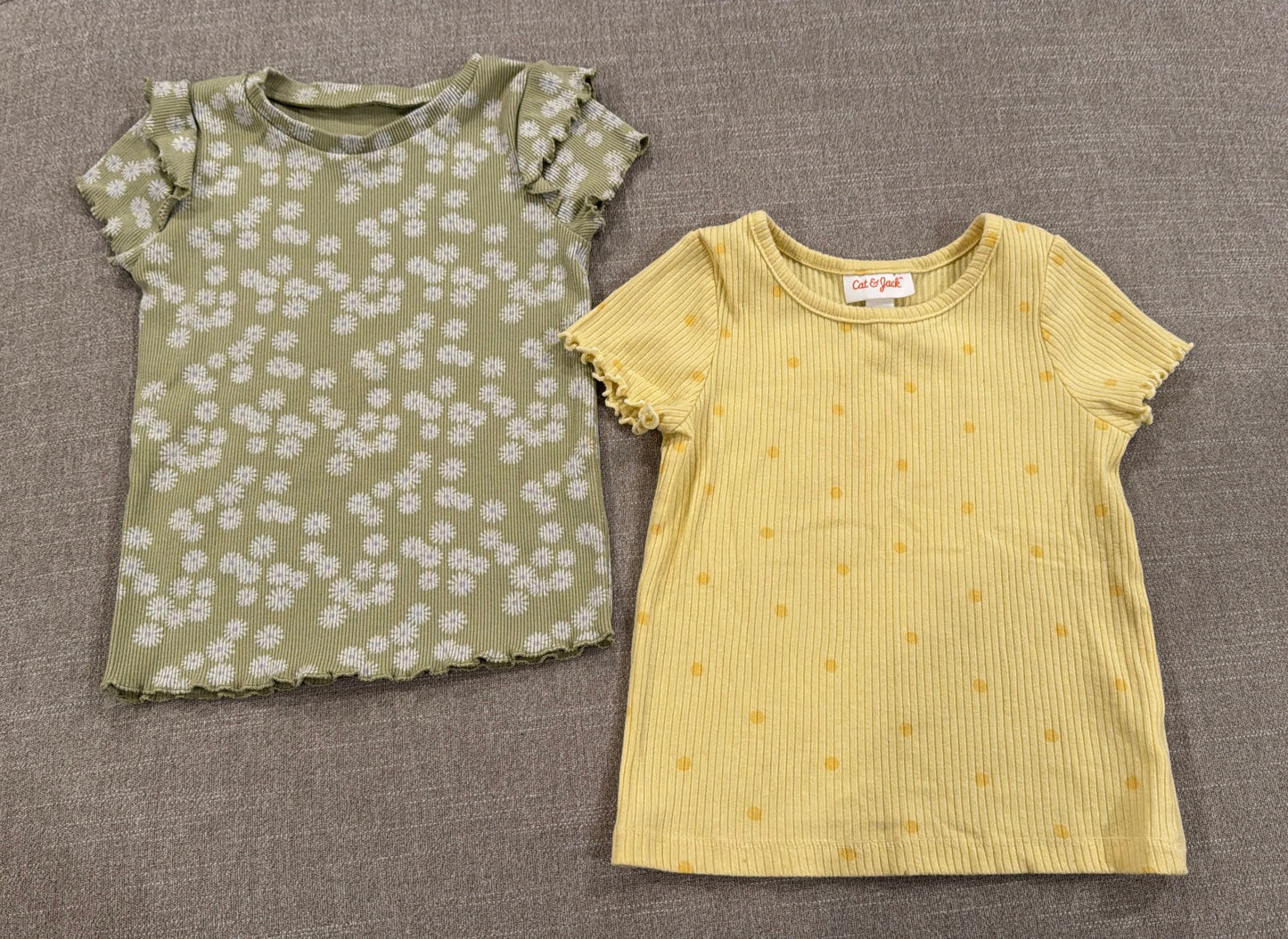 #145 Assorted Brands lettuce trim Tshirts Girls 2T EUC