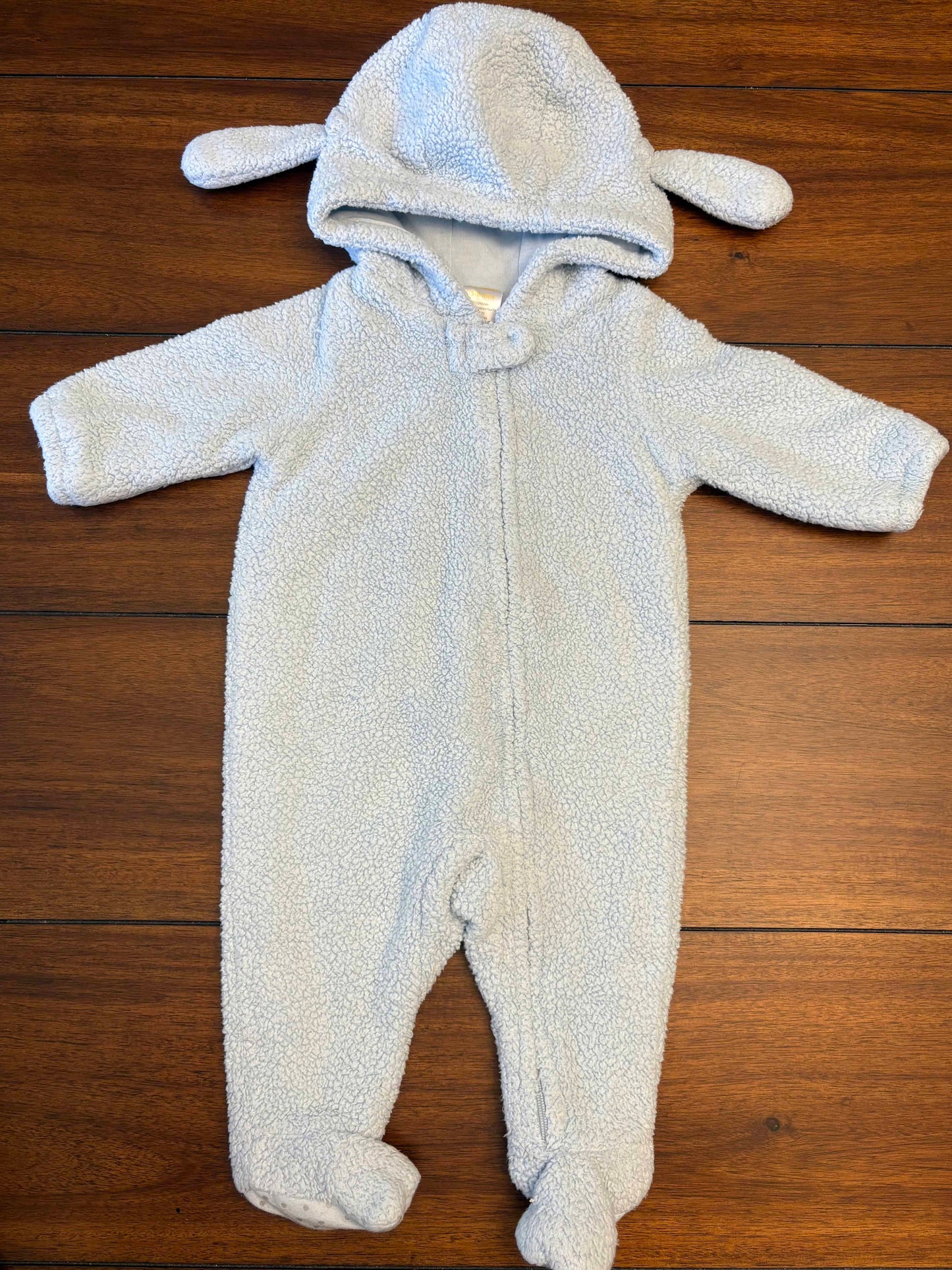 Seller #210 Gymboree Boys Size 3-6M Light Blue Hooded Footed Bunting