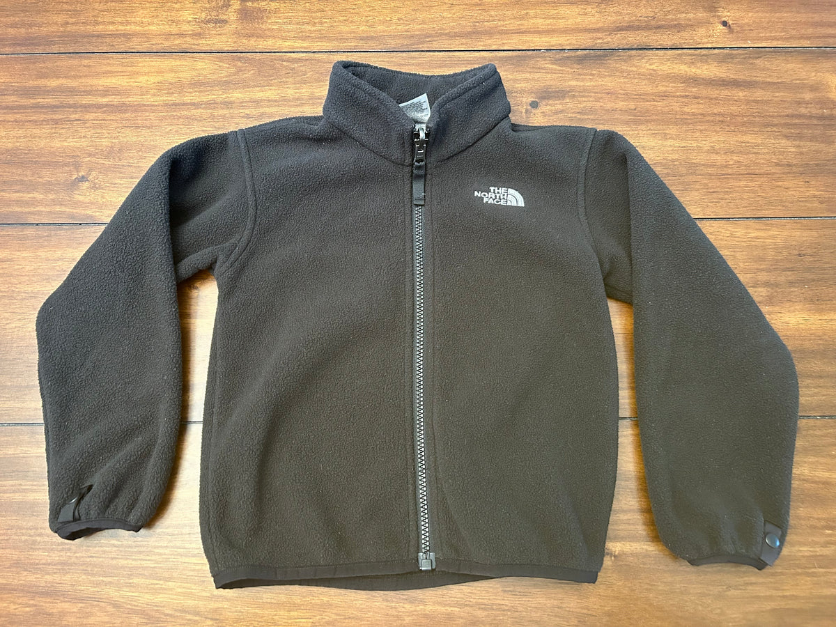 #197 North Face Boys Size 4T Black Heavyweight Fleece Jacket