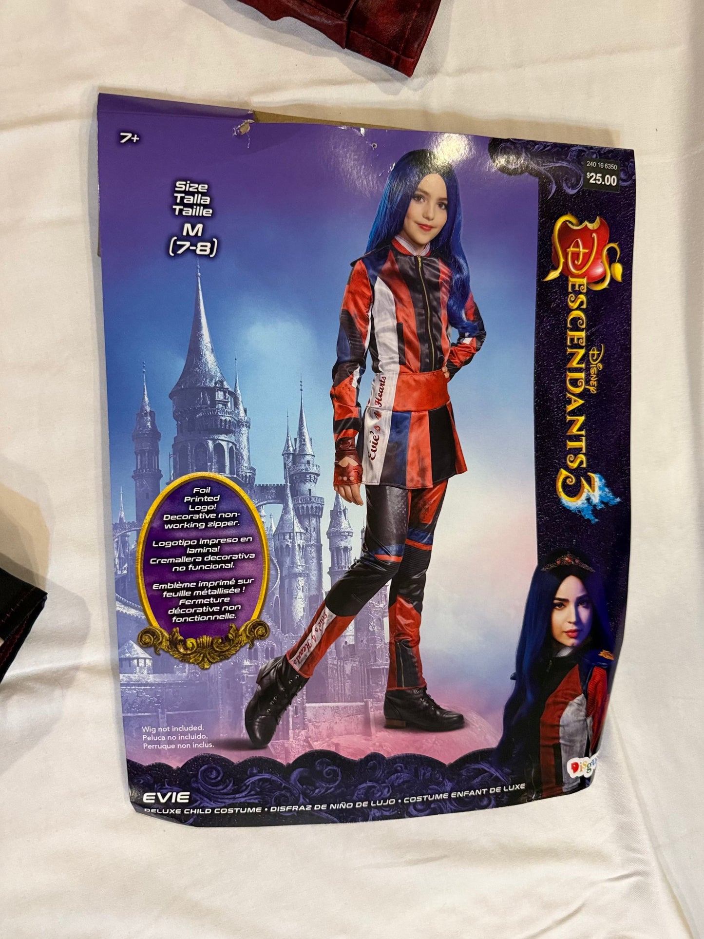 179 "Reduced" Girls size medium Disney Descendants Evie Costume with Wig
