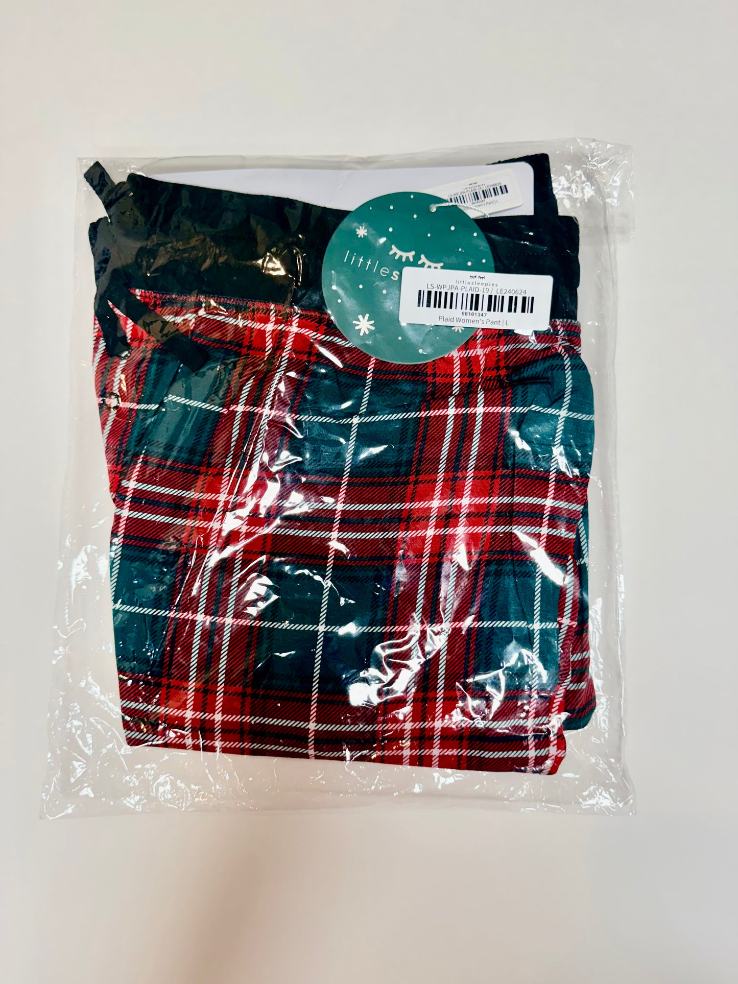 #153 Little Sleepies - Holiday Plaid - Women's Large Pants - NIB
