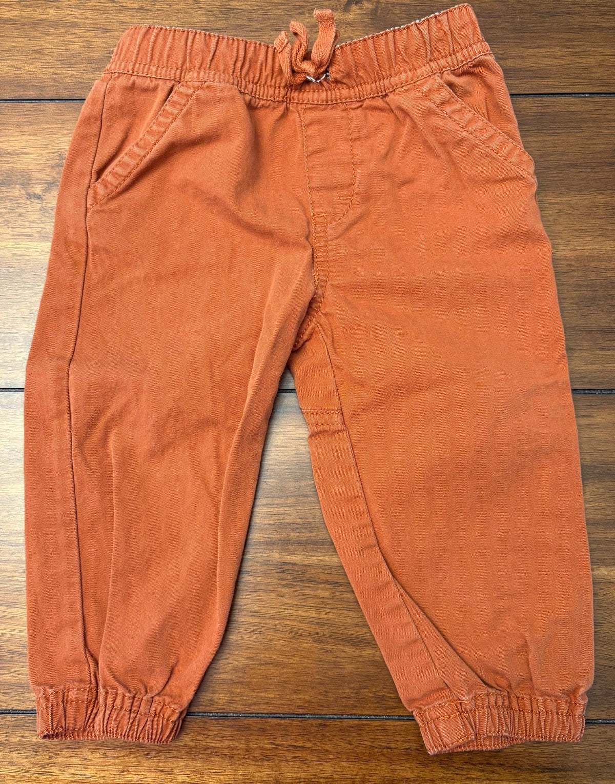 #197 Tucker & Tate Boys Size 12M Rust Khaki Joggers