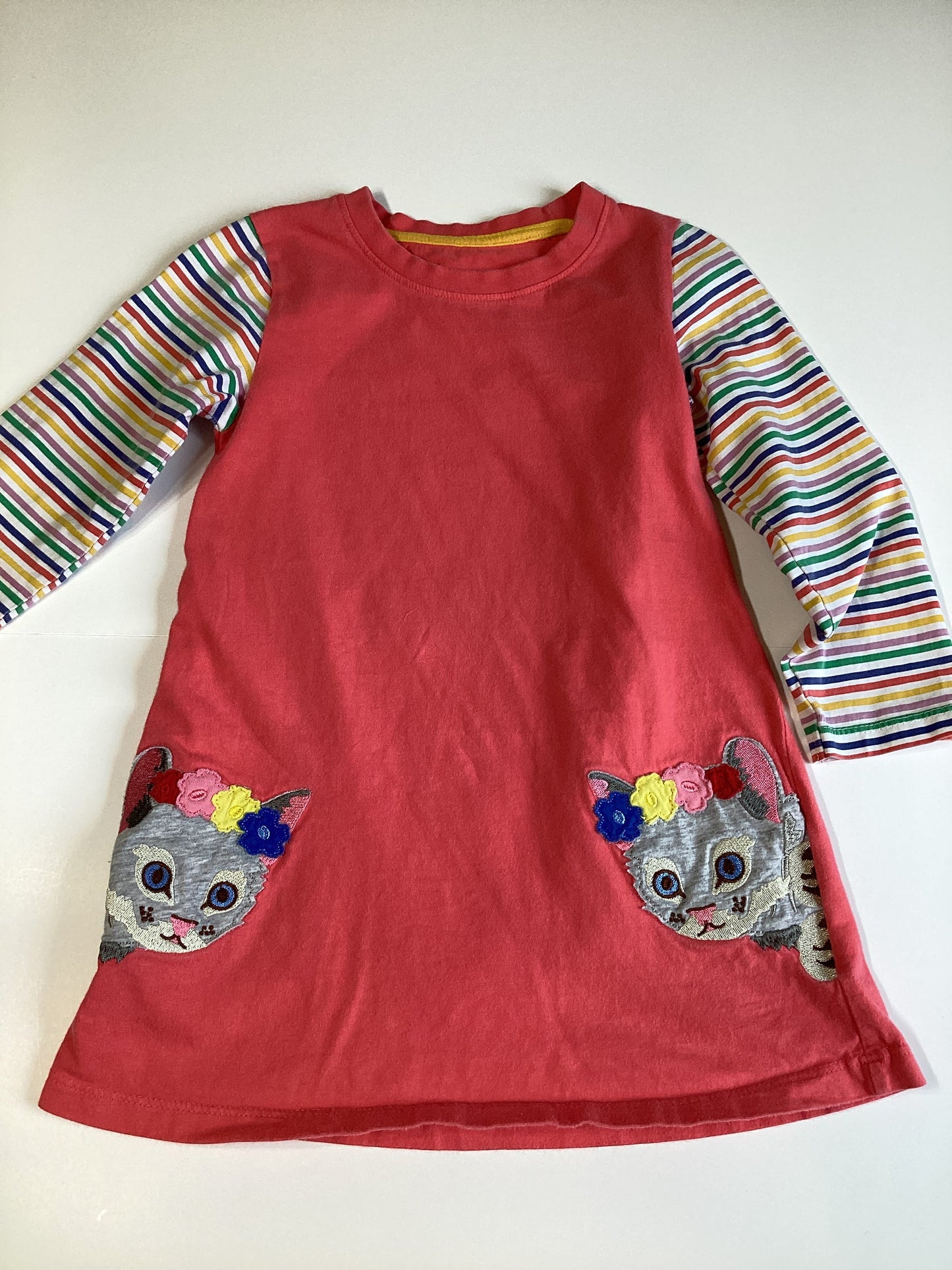 #129 3-4Y Fauxden Cat Dress Long sleeve