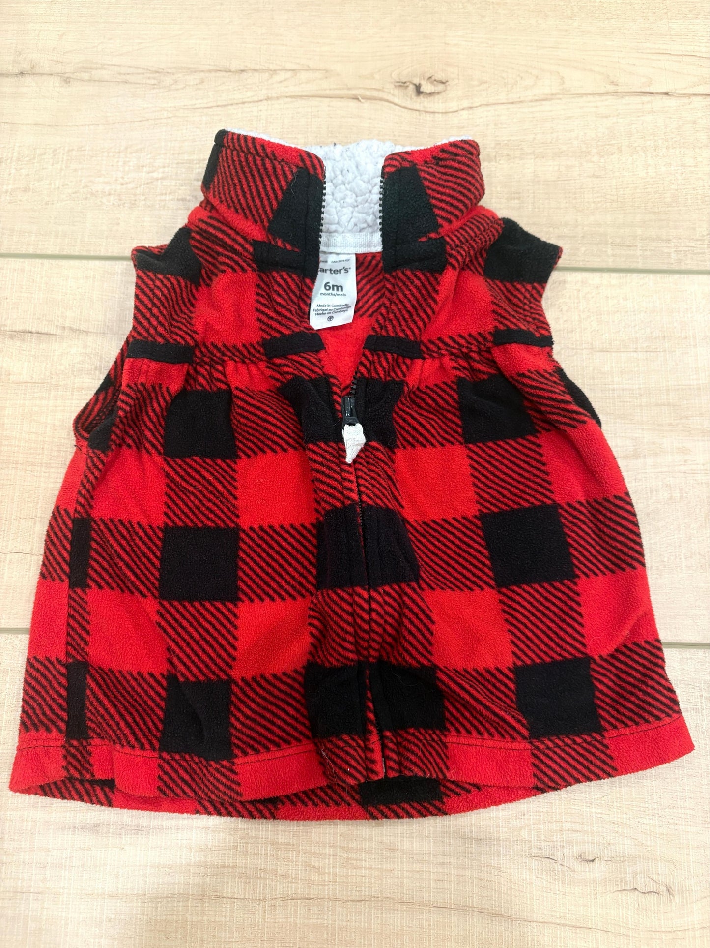 #37 3-6M Gender Neutral Carter's Buffalo Plaid Vest