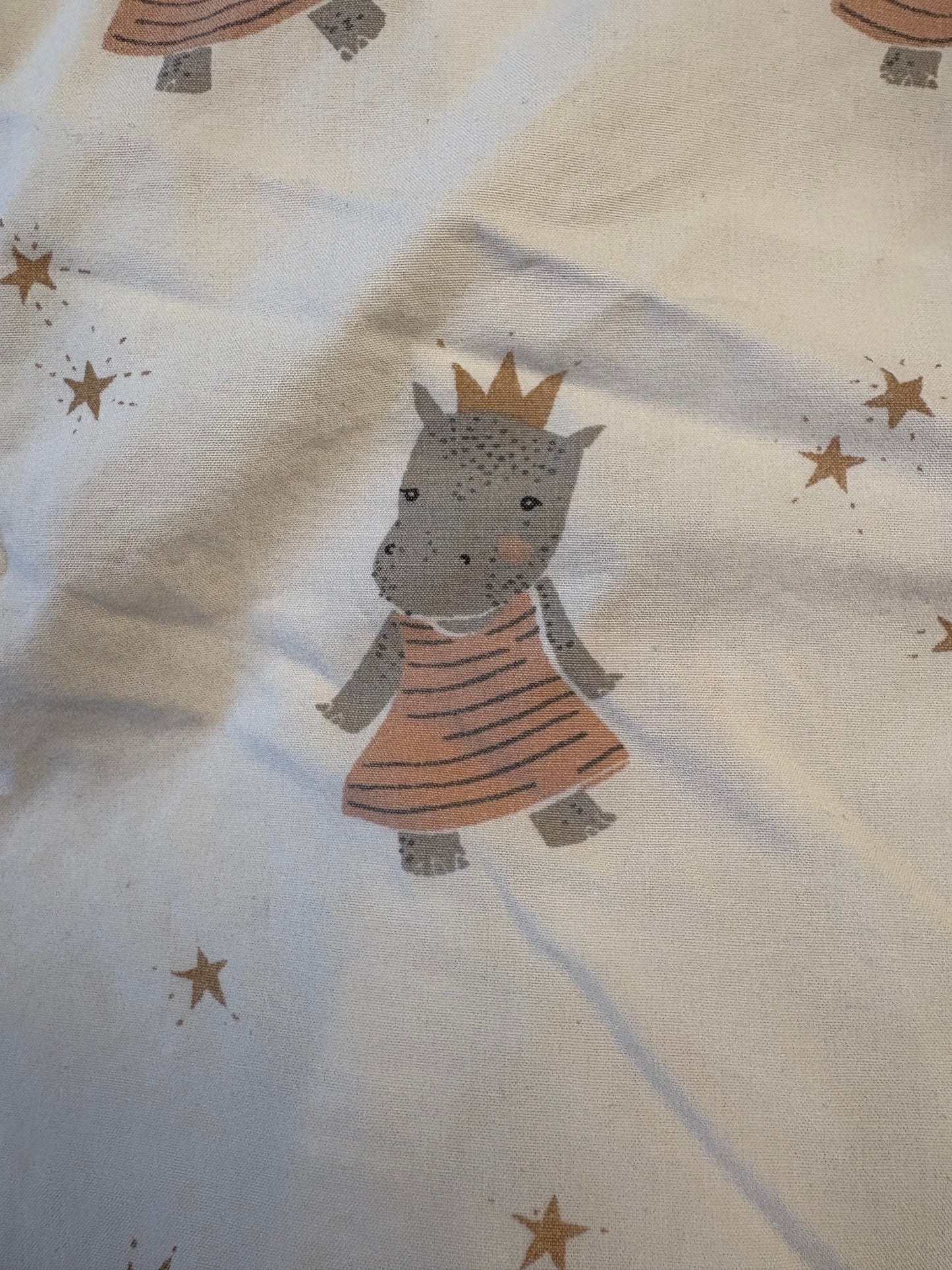 Seller #210 The Land of Nod 100% Organic Cotton Princess Hippopotamus Crib Sheet