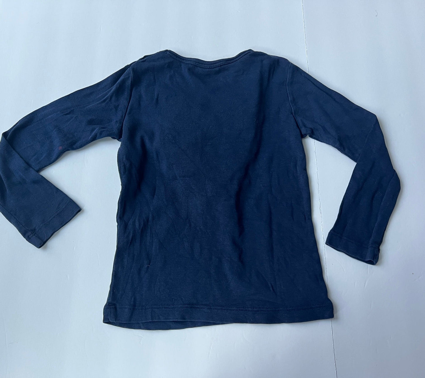 #180 Girls 3-4Y Mini Boden Teal Tulle Heart Long Sleeve