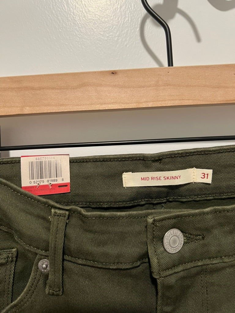 Seller #76 - Levi's Women's Mid-Rise Skinny Jeans - Size 31 - Green - NWT