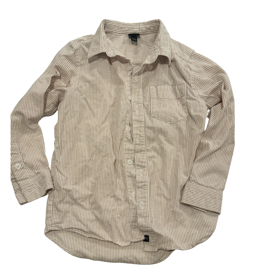 Seller 48- Art Class Tan and White striped button up Boys Size 6/7