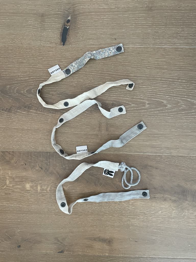 #222 Organic Linen Handmade European Toy and Bottle Straps for Strollers, Car Seats, High Chairs