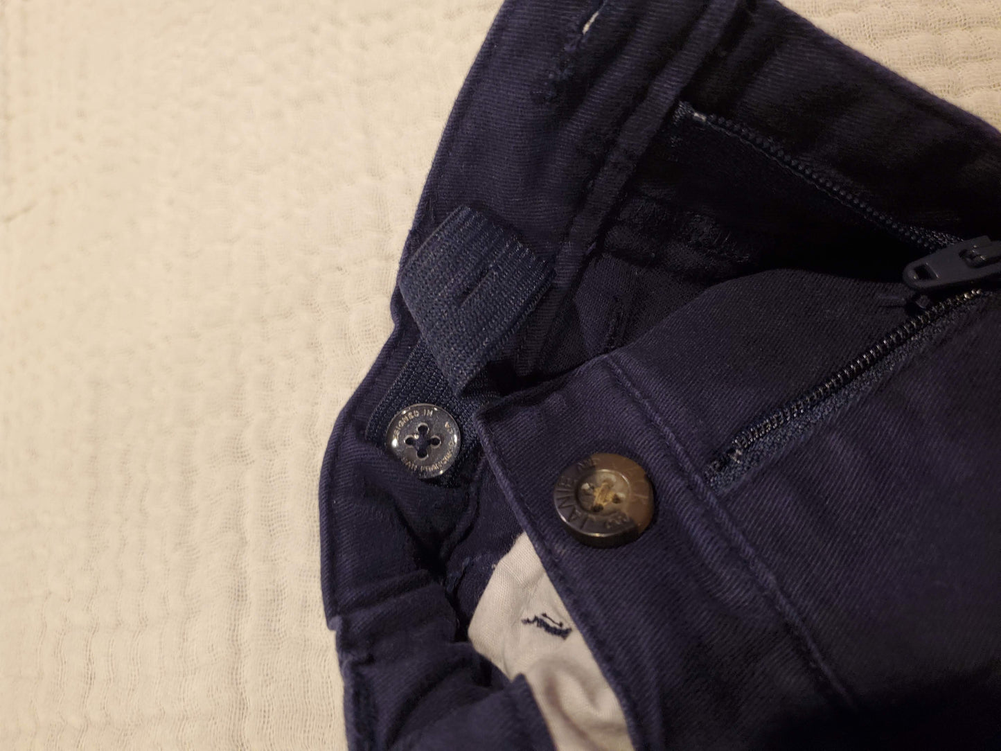 #131 Janie & Jack Navy Blue Adjustable Waist Chino Pants Boys 2T