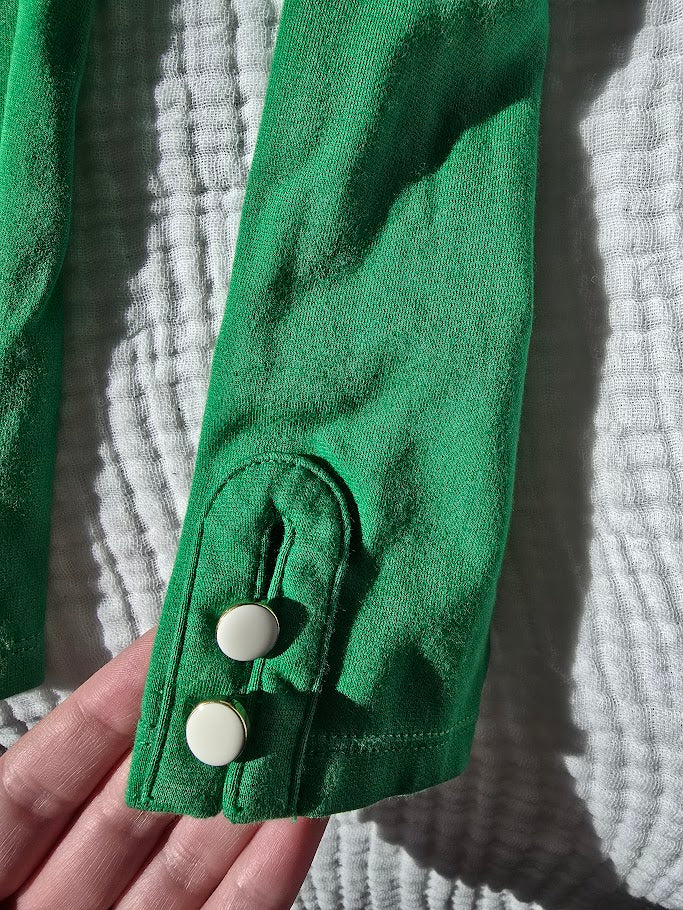 #131 Janie & Jack green pointe pants with ankle button detail girls size 4