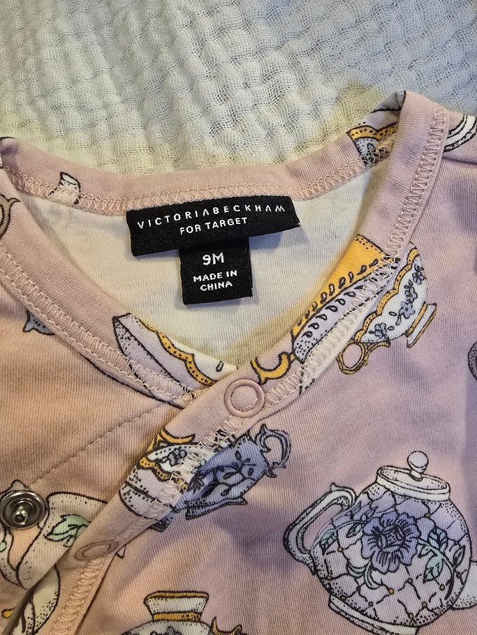 #131 Victoria Beckham for Target Teacup girls romper size 9M