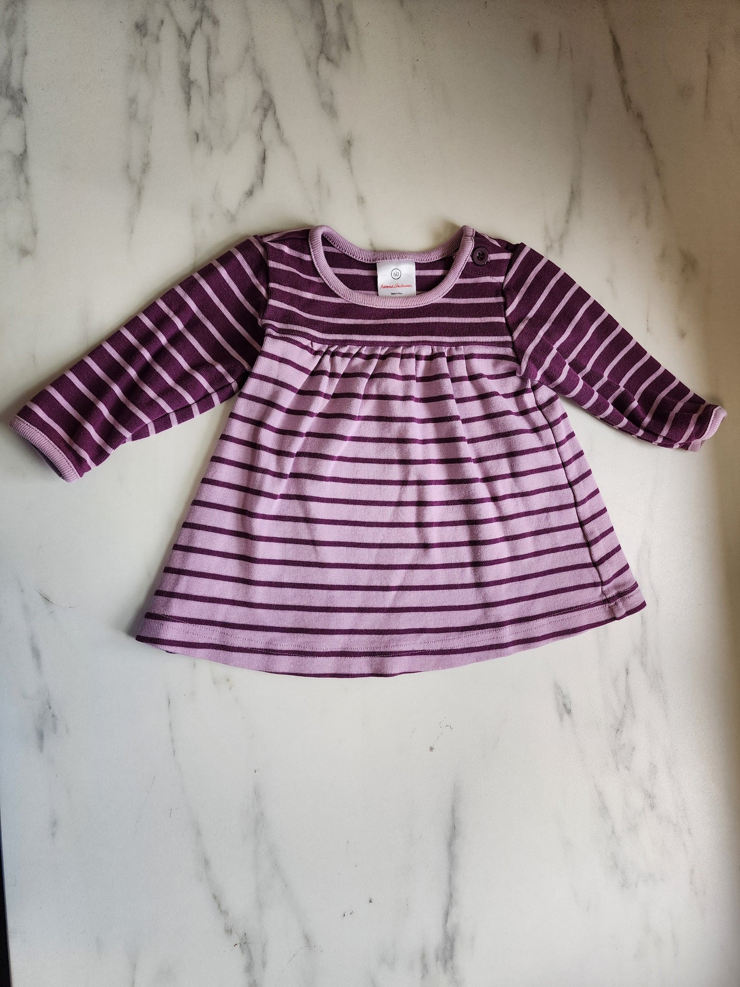 #112 Hannah Andersson purple dress baby girl size 60 cm 3-6 months