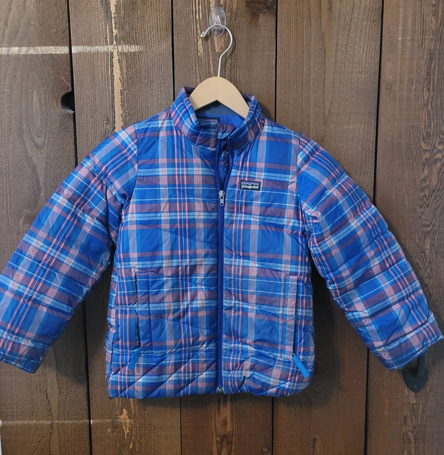 #109 *REDUCED* Patagonia Down Plaid Puffer Girls Size S (8)