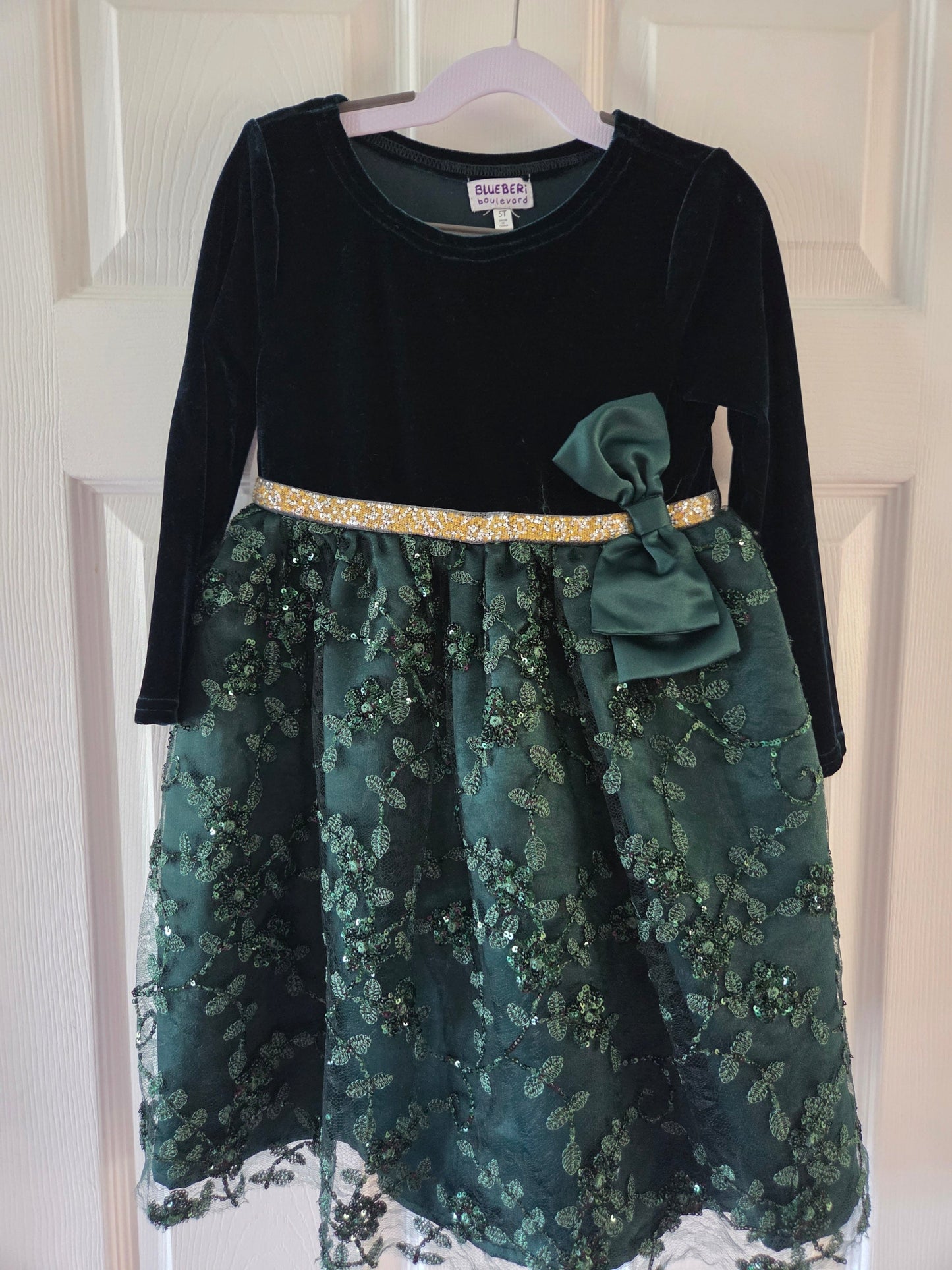 REDUCED Seller 184 Blueberry Blvd green Holiday dress size 5