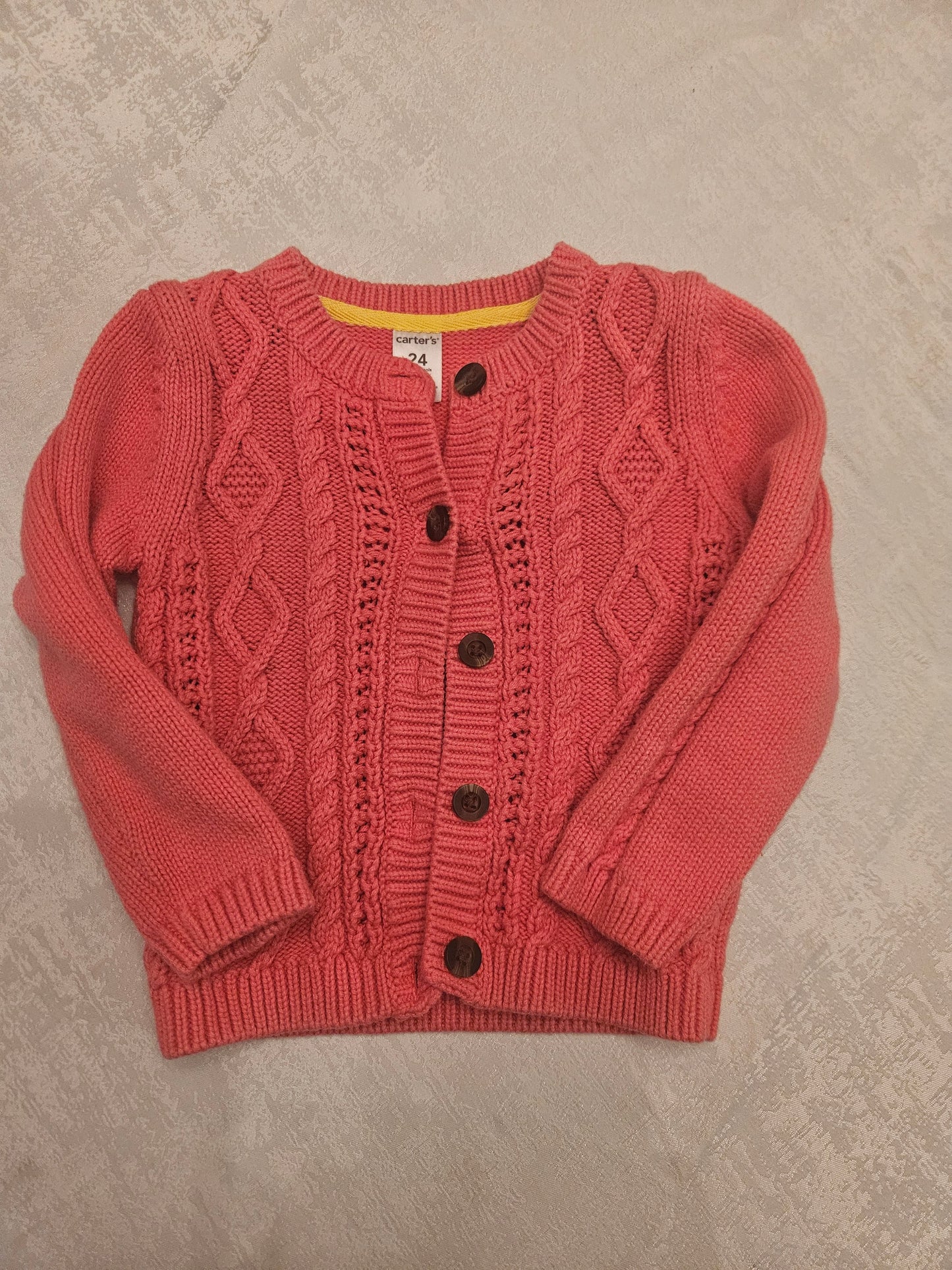 Seller #102 - Girls - Carters Pink Cartigan Sweater - Size 24 months