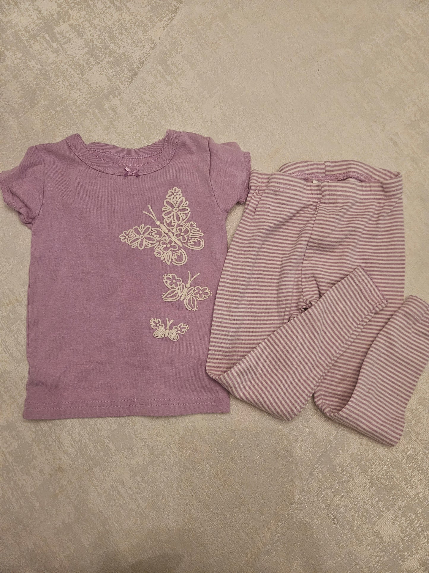 Seller #102 - Girls - Carters Purple Butterfly Pajamas - Size 2