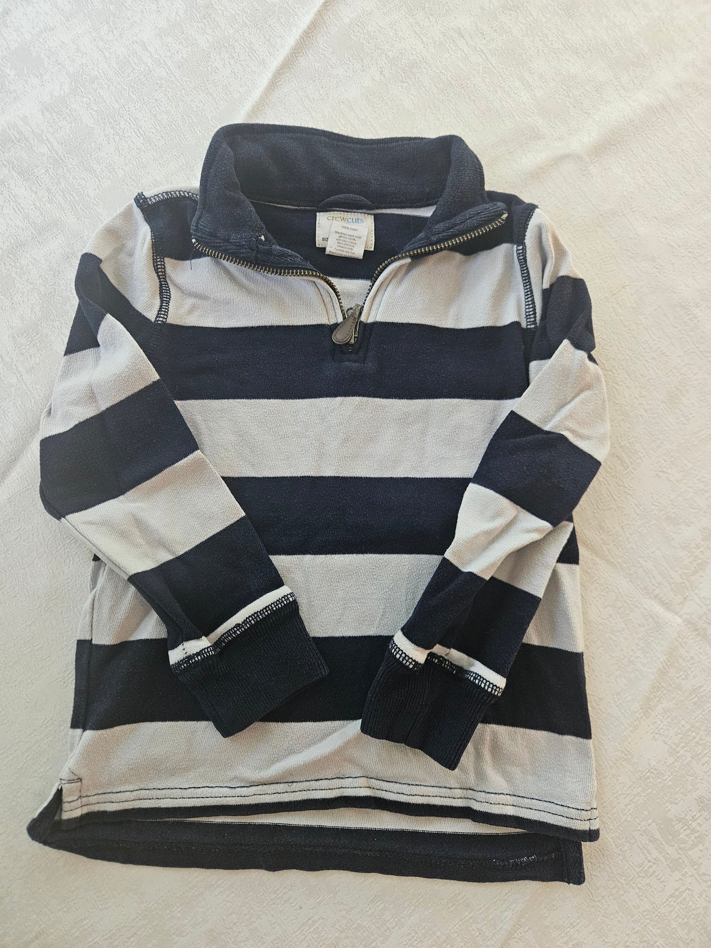 Seller #102 - Boys - Crewcuts Striped Quarter Zip - Size 4-5