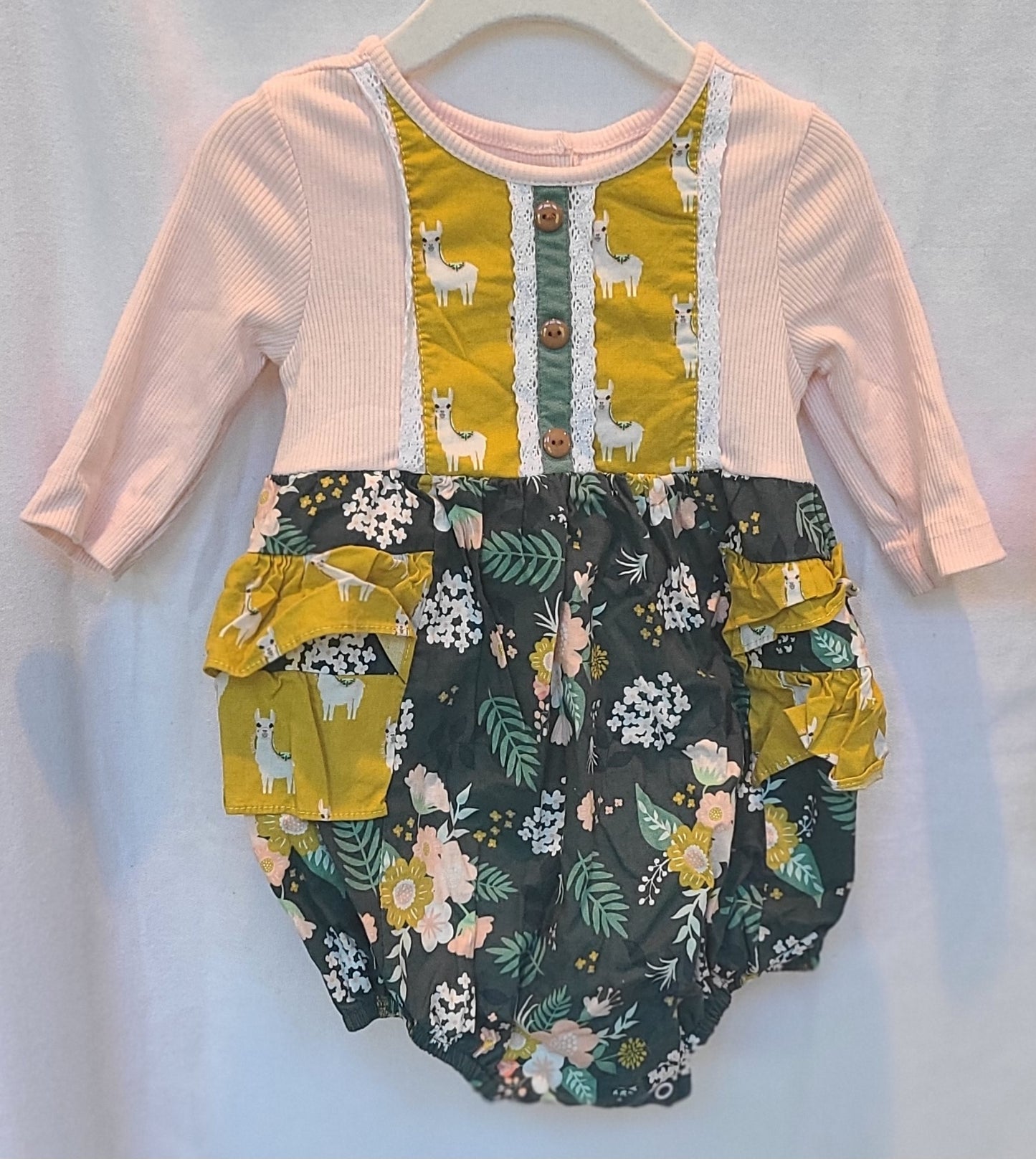 #188 Girls 24M/2T Ric Rac & Ruffles Llama Bubble (1 of 2)