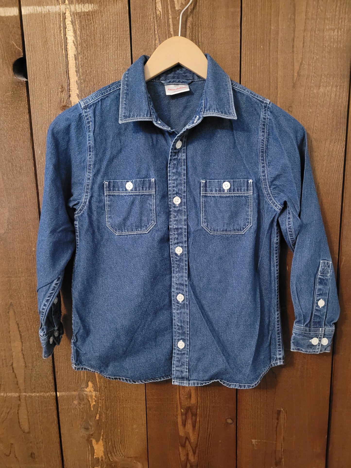 #109 Hanna Andersson Denim Button-Up Boys Size 130/8