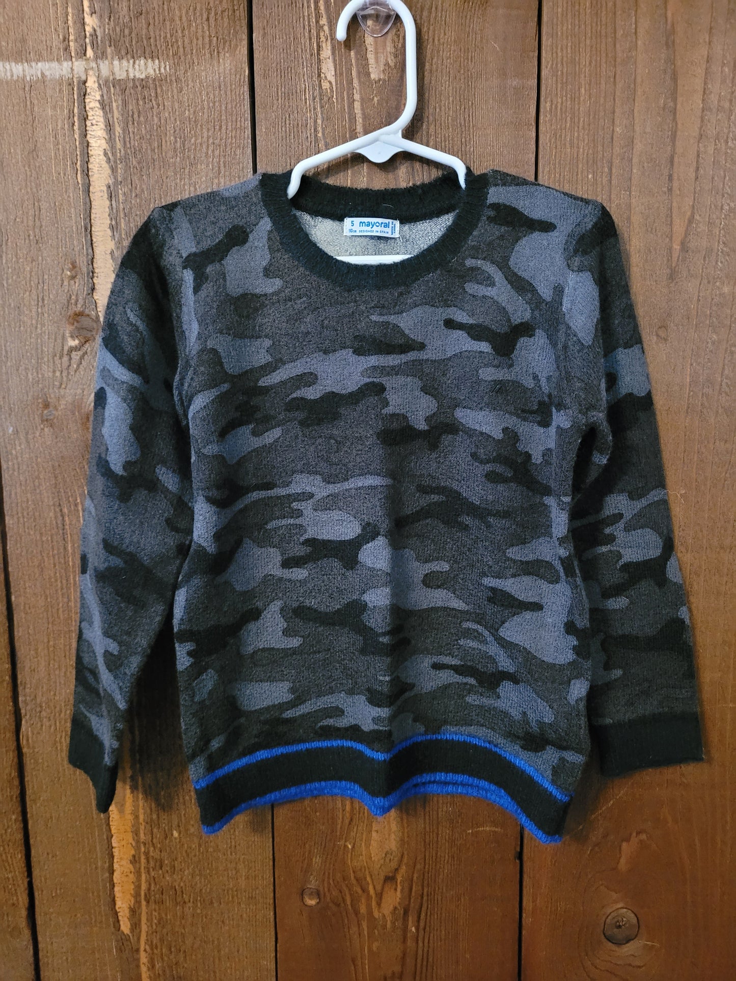 #109 *REDUCED* Mayoral Camo Sweater Boys Size 5
