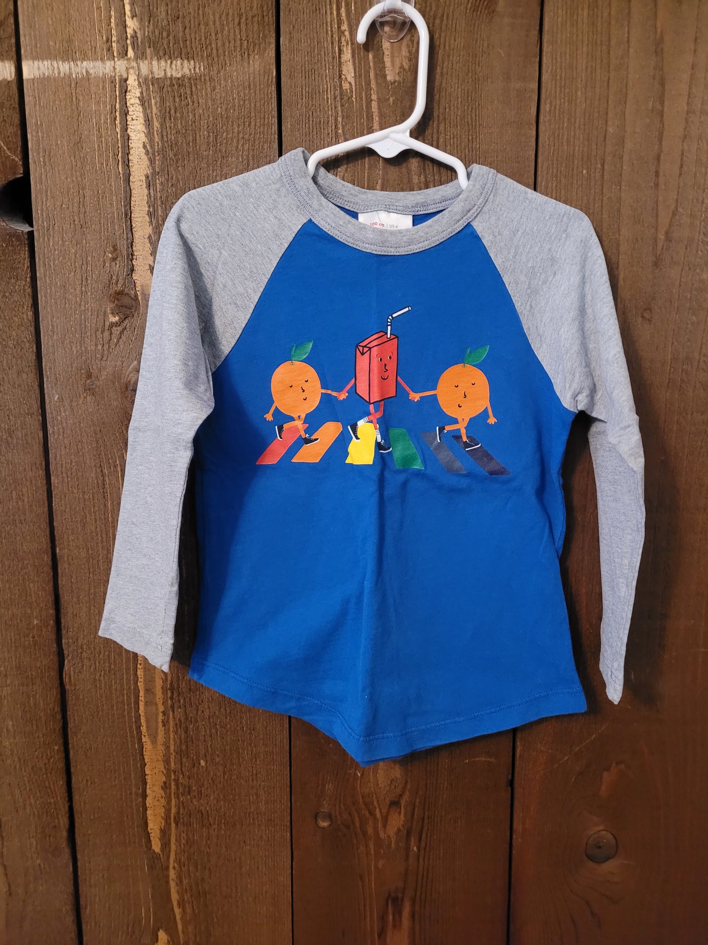 #109 Hanna Andersson Crosswalk Fruit Baseball Tee Boys Size 100/4T