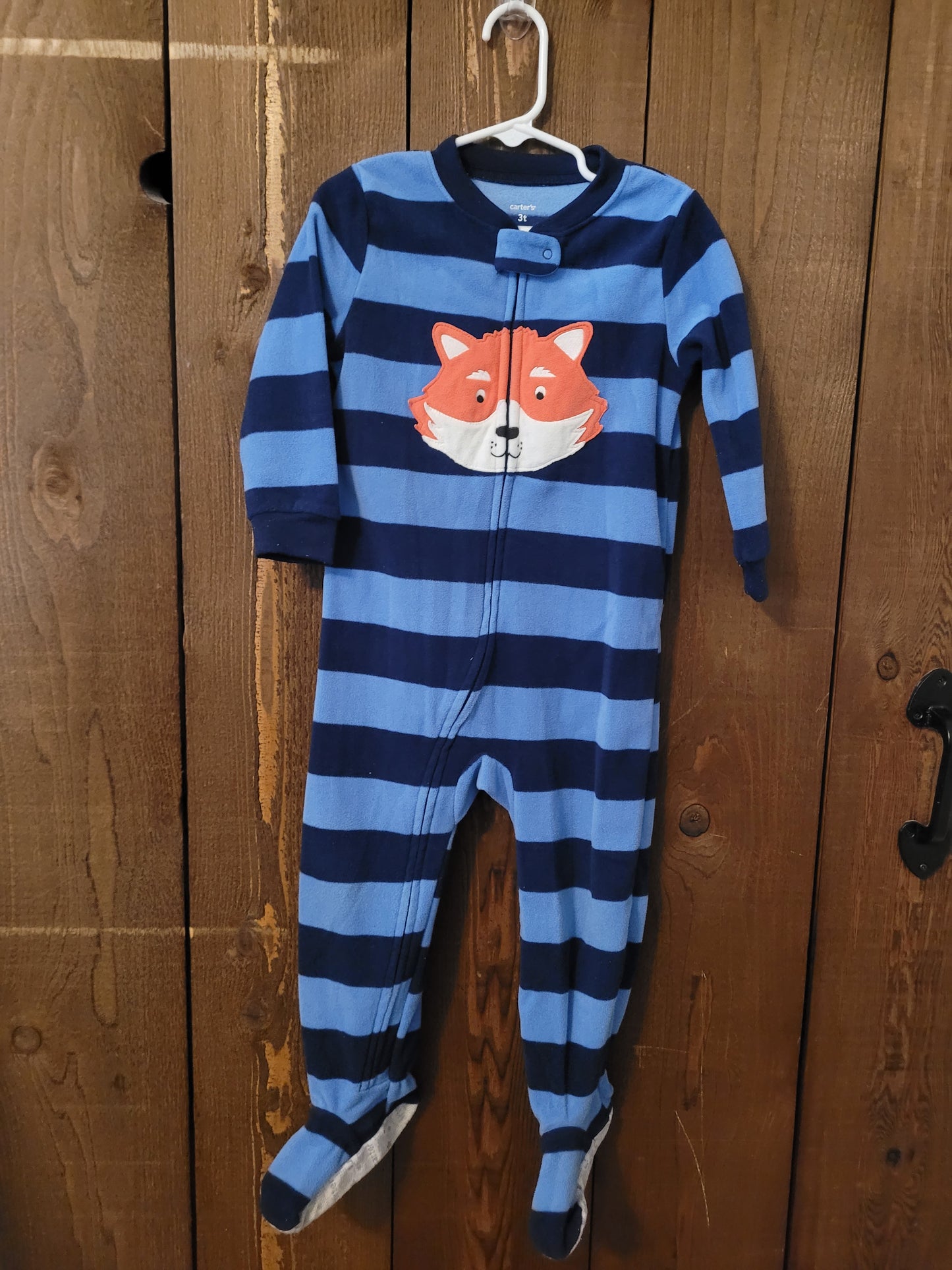 #109 *REDUCED* Carter's Fleece Firetruck and Fox Footed Jammies (2) Boys Size 3T