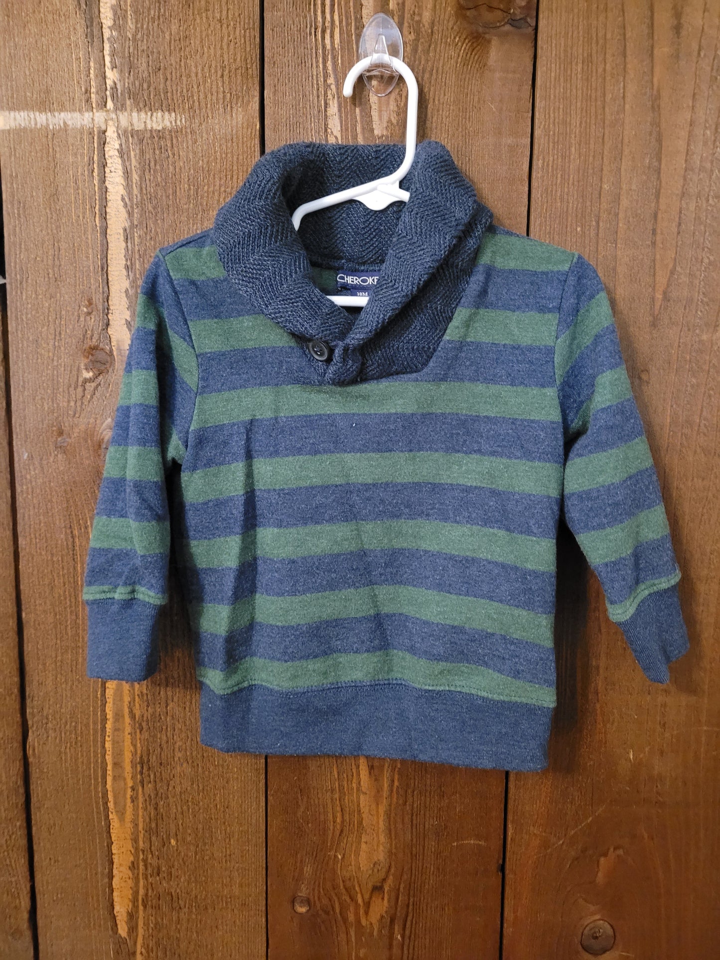 #109 *REDUCED* Cherokee Stripe Sweater Boys Size 18M