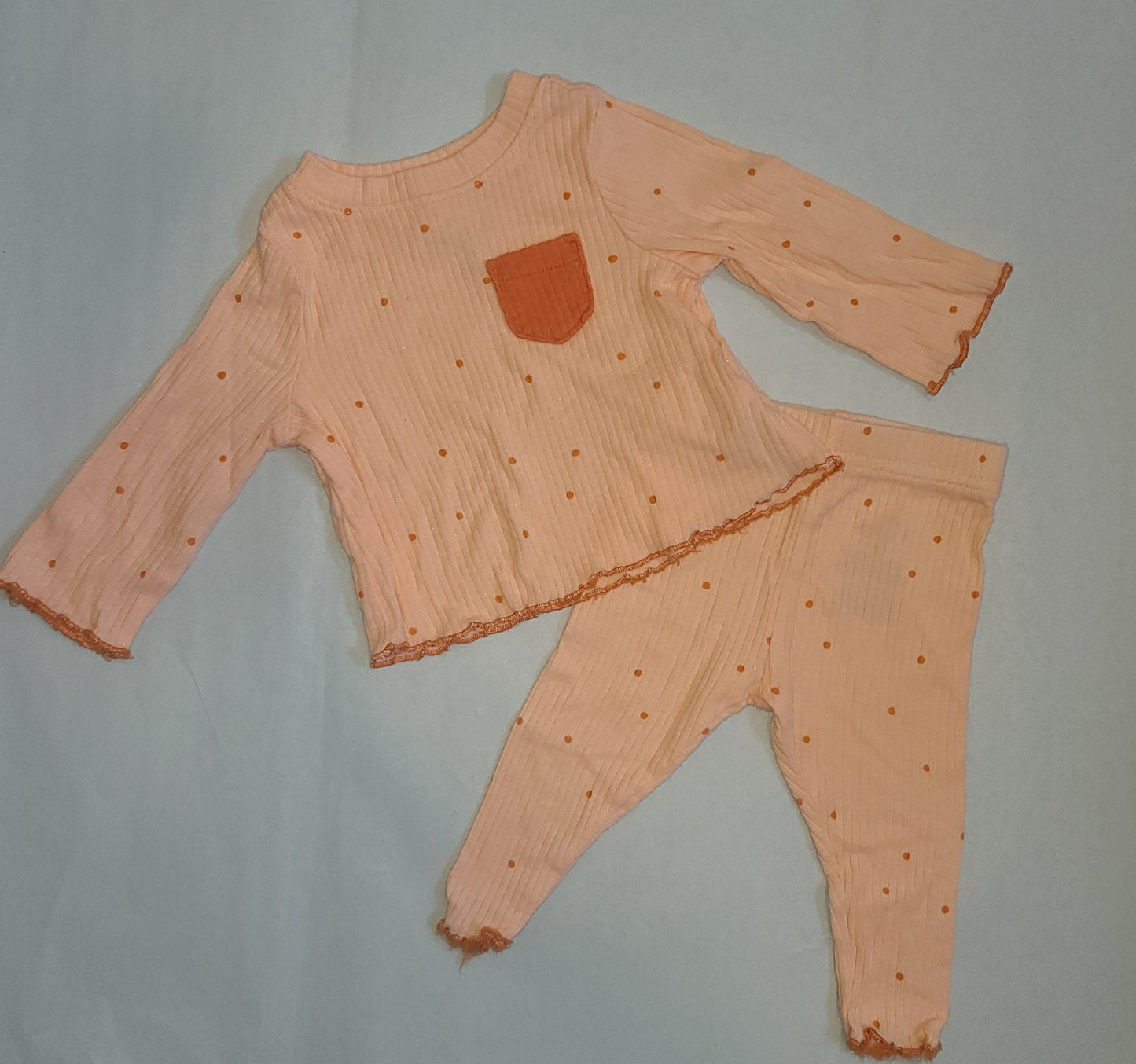 Seller #4 - Cat & Jack 0-3 month girl Orange Polka Dot outfit